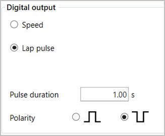 Cropped screenshot of the Digital Output options with Lap Pulse selected.