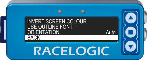 Display Menu - Back Highlighted