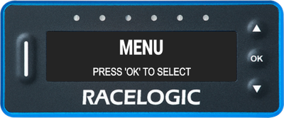 VBOX Pit Lane Timer showing the Menu screen. 