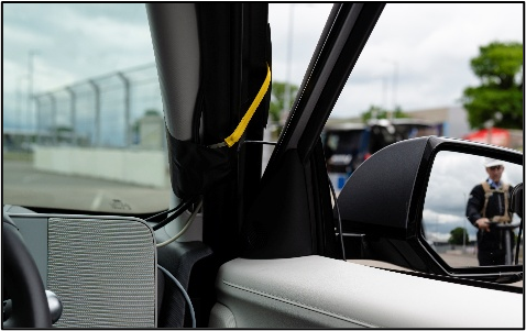 Door pressure sensor installed