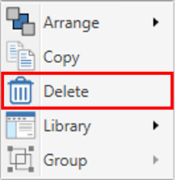 Screenshot of the right-click menu with Delete highlighted.