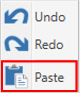 Screenshot of the right-click menu with Paste highlighted.