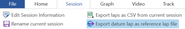 Export Datum Lap as Reference Lap