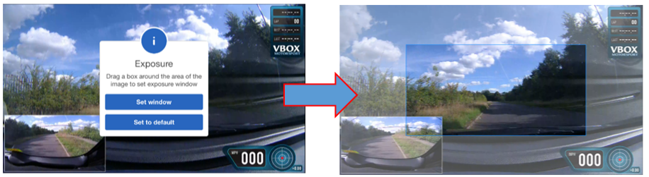 Screenshot from a mobile device showing the adjustment of the Exposure Setting
