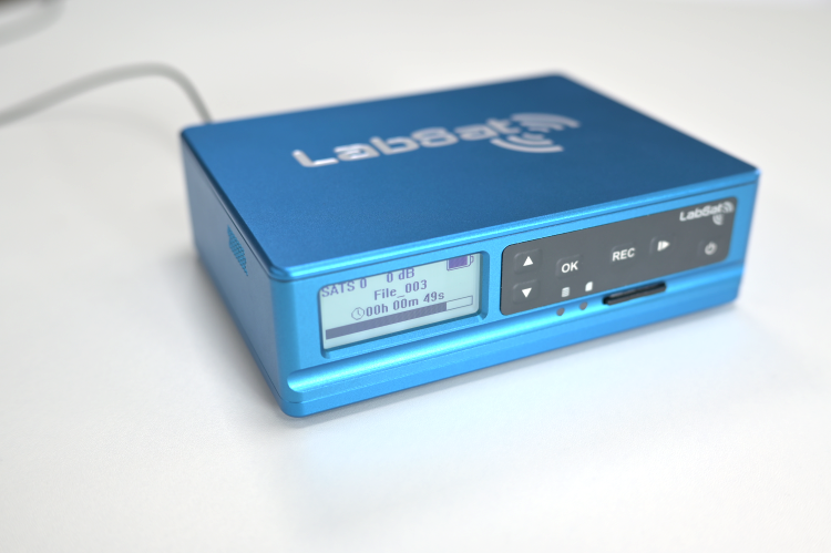 Photograph of a LabSat 4 playing a scenario file.