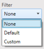 Screenshot of the Filter dropdown list.