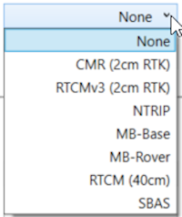 Cropped screenshot of the DGNSS dropdown.