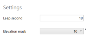 GNSS Menu - Settings