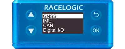 Illustration of VBOX Omega showing the main menu with GNSS highlighted.