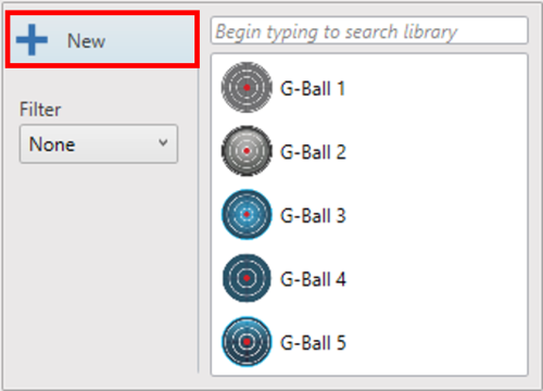 Screenshot of the G-Ball menu with New highlighted.