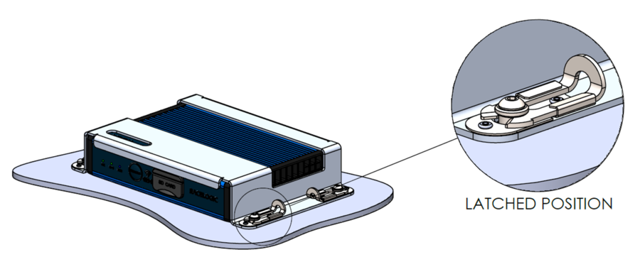 Diagram showing the VBOX Video HD2 Quick Release Mounting Bracket