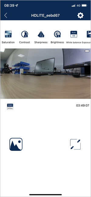Screenshot of the VBOX HD Lite Preview App connected to a VBOX HD Lite unit.