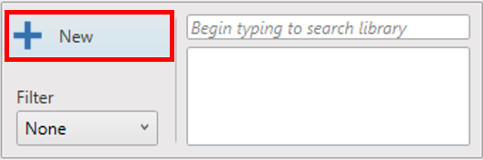 Screenshot of the Heat Block menu with New highlighted.