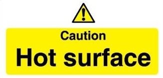 Image of a Caution: Hot Surface warning.