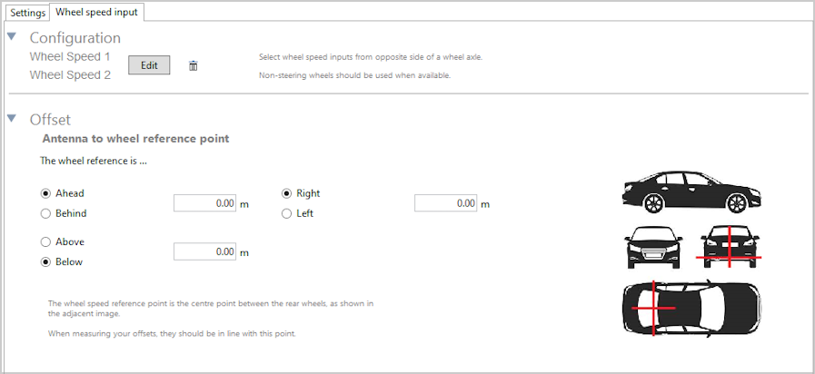 Screenshot of the Offset settings area.