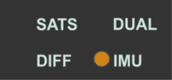 GIF depicting a flashing orange IMU LED on VBOX 3i ADAS.