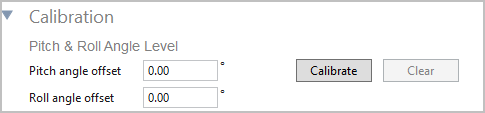 Cropped screenshot of the Pitch & Roll Angle Level settings.