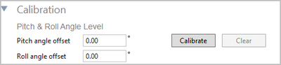 Cropped screenshot of the Pitch & Roll Angle Level settings.