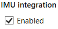 Cropped screenshot of the IMU integration tick box.