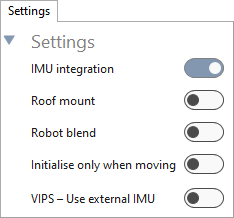 Cropped screenshot of the options available under Settings.
