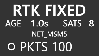 Image of the NTRIP Modem Main Status Screen