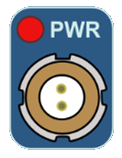 Image of the PWR port with red LED