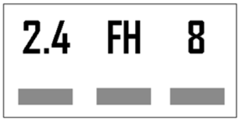 Image showing 2.4, FH and 8 over grey rectangles