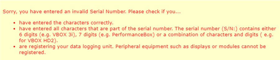 Invalid serial