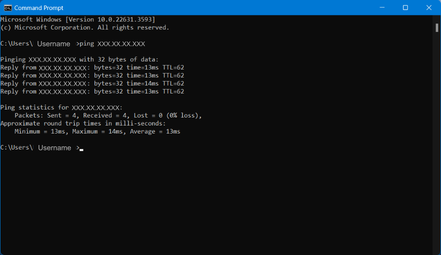 Screenshot of a Command Prompt window.