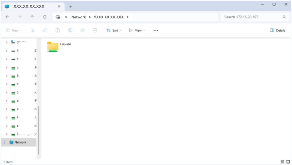 Screenshot of File Explorer window with a connected LabSat 4.