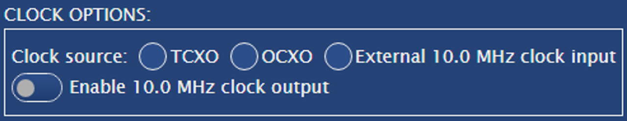 Clock options.