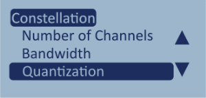 Screenshot of the Constellation menu with Quantization highlighted.