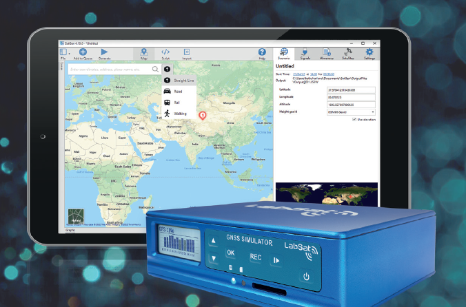 LabSat product with SatGen on tablet