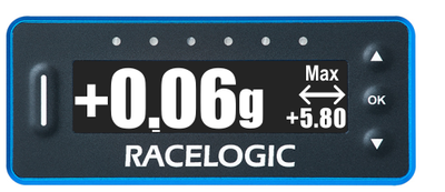 VBOX LapTimer showing the Lateral G display.