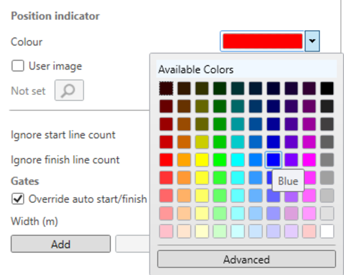 Screenshot of the Positional Indicator settings.