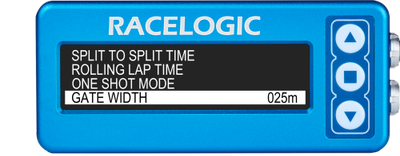 Lap Timing menu - gate width highlighted