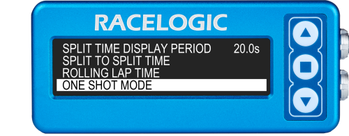 Lap Timing menu - one shot mode highlighted
