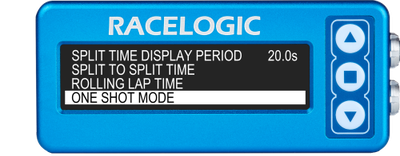 Lap Timing menu - one shot mode highlighted