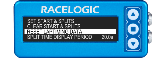 Lap Timing menu - reset laptiming data highlighted