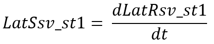 Calculation for the difference in speed between the Subject Vehicle and Static Target 1 in the lateral direction, with respect to the subject vehicle's heading.