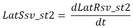 Calculation for the difference in speed between the Subject Vehicle and Static Target 2 in the lateral direction, with respect to the subject vehicle's heading.
