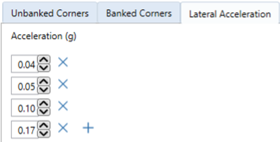 Lateral Acceleration Settings