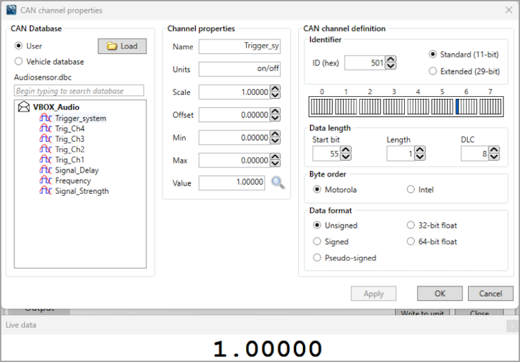 Live preview of Channel Value