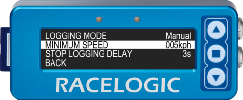 Logging Options - Minimum Speed Highlighted - Framed