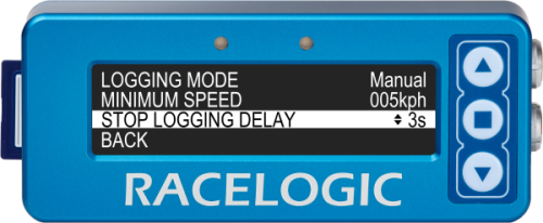 Logging Options - Stop Logging Delay Selected (Arrows) - Framed