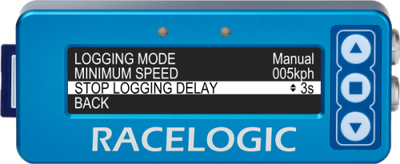 Logging Options - Stop Logging Delay Selected (Arrows) - Framed