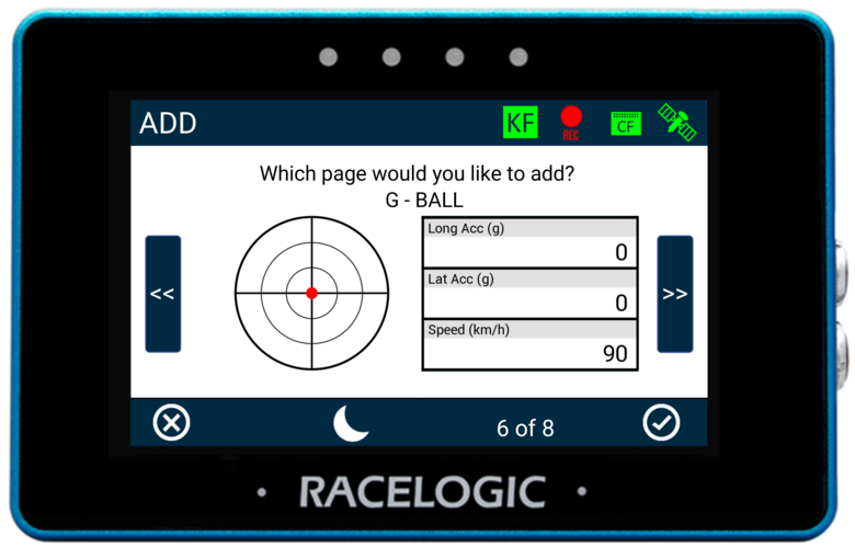 MFD Touch displaying the Add screen for the G-BALL display.