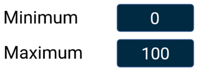 Minimum and Maximum options in the Range settings for Analogue Gauge in the VBOX Touch MFD App.