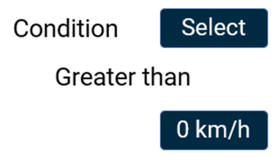 Conditions option in the Numerical Settings in the VBOX Touch MFD App.