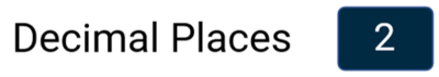 Decimal Places option in the Numerical Settings in VBOX Touch MFD App.